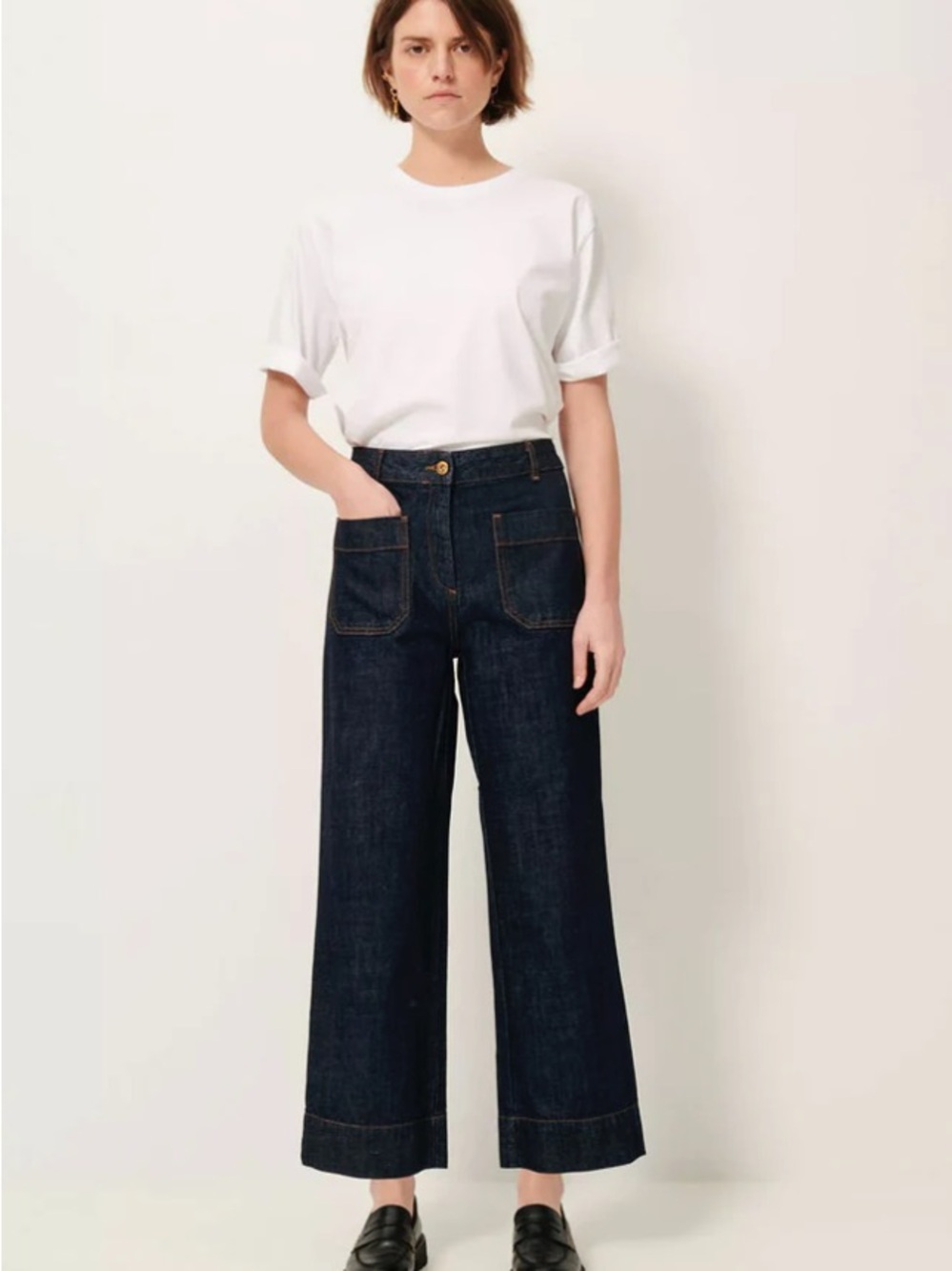Sessun Seakey High-Rise Wide Leg Dark Blue Jeans